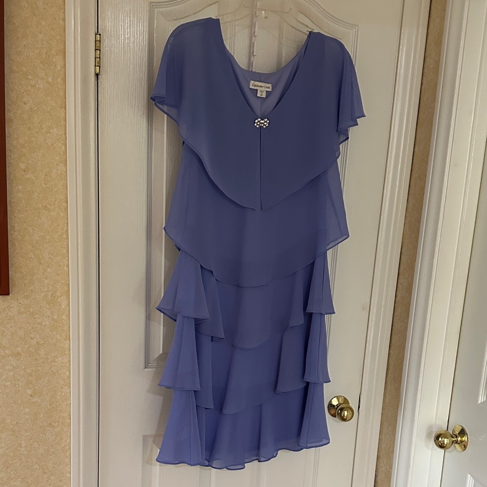 Flouncy Chiffon  Periwinkle Layered Dressy Dress